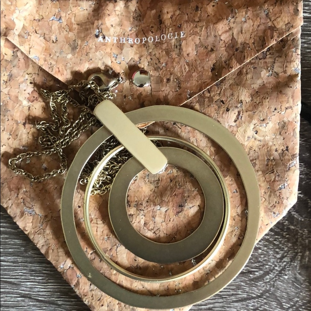 Long gold necklace